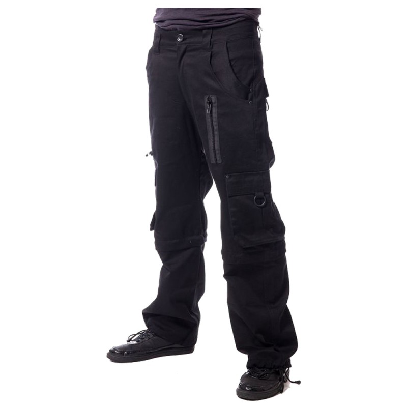 Men Gothic Black EMO Pant Cotton Pant Black Pistol Destroy Pants Denim Black